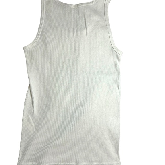 ✨EUC✨ FIVE J. Crew 100% Cotton Ribbed Stretchy Tank Tops In White Size M - Picture 8 of 14